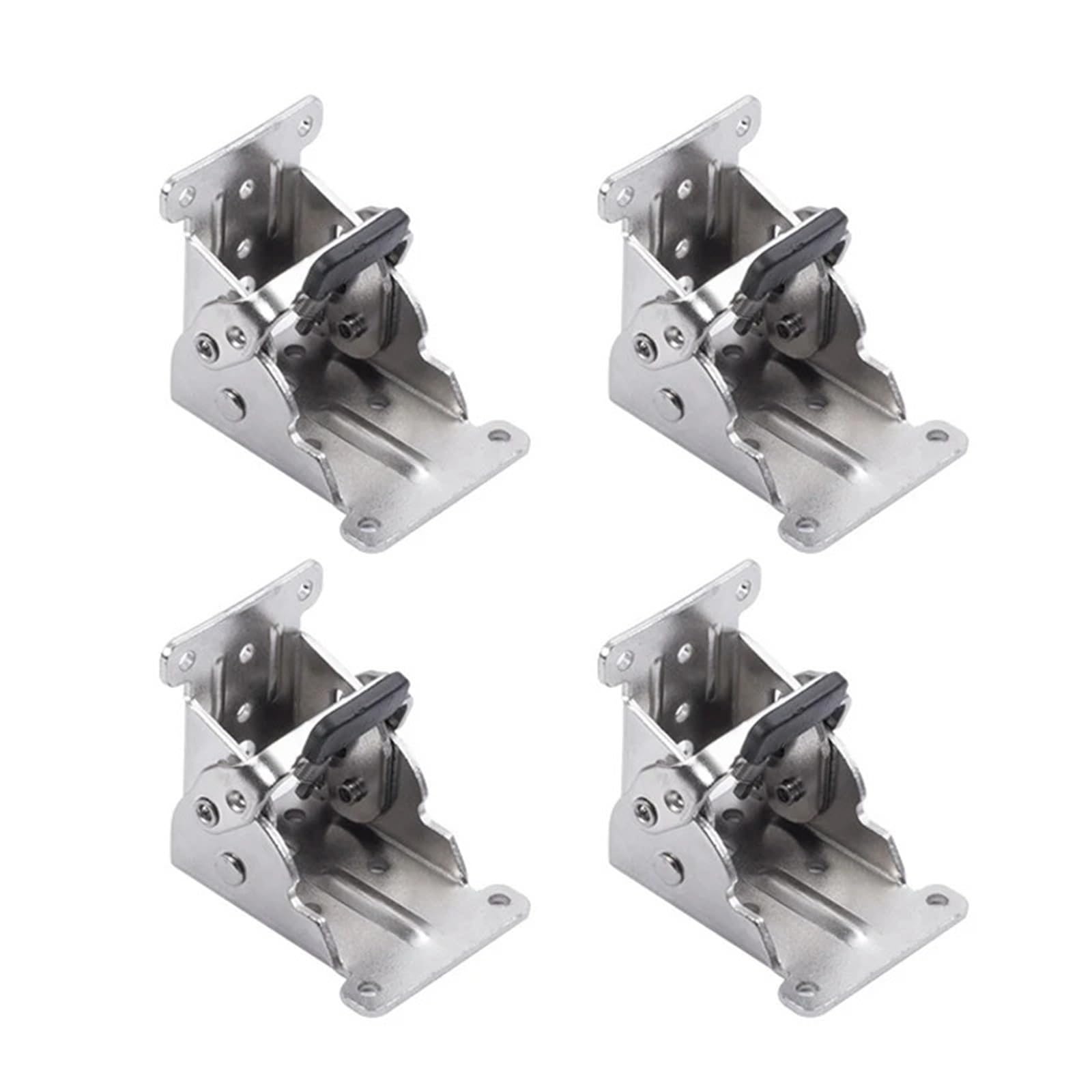 4Pcs Foldable Self-Lock Hinge with Screw(Silver)