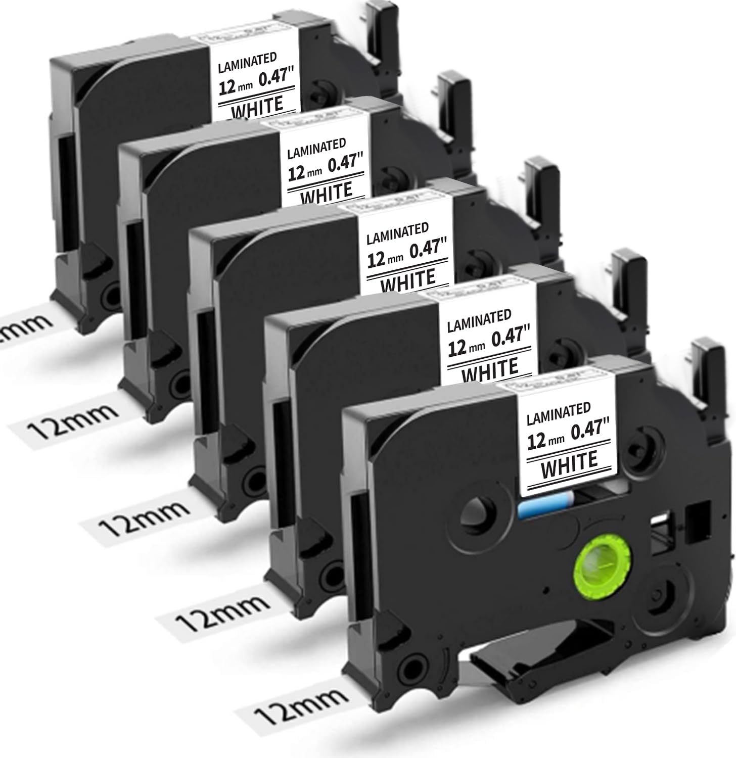 Suminey Compatible Label Tape Replacement for Brother Label Printer Tape Ptouch TZ Tape TZe-231 12mm Black on White 0.47 Laminated Cassette for PT-1000 GL-H105 PT-E110 GL-200 PT-1080, 5 Pack