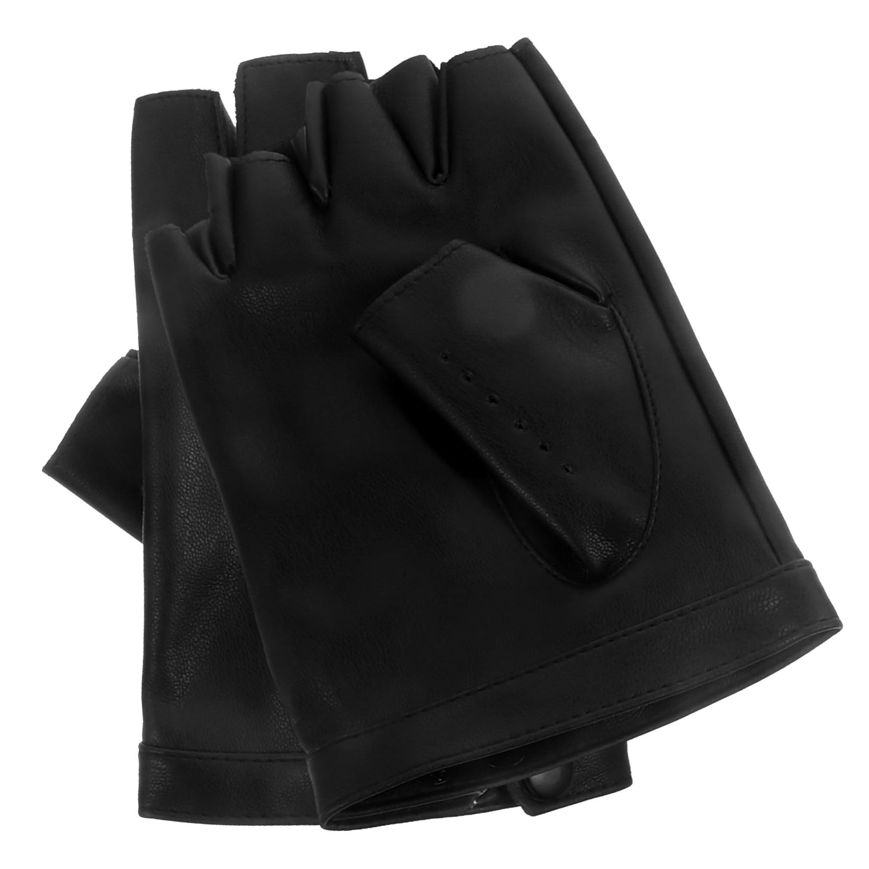 BESPORTBLE Guanti mezze dita in pelle senza dita gilet da ciclismo termiche cavalcare guantini palestra guanti sport coprimani sportivi guanti da pesca protettivi pelle sintetica Black