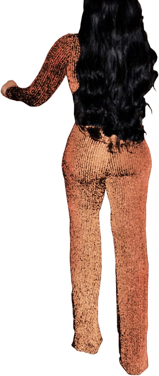 LightlyKiss Women Casual Sexy V Neck Sparkly Jumpsuits Long Sleeve Onesie Loose Pants Party Clubwear with Belt - Image 2