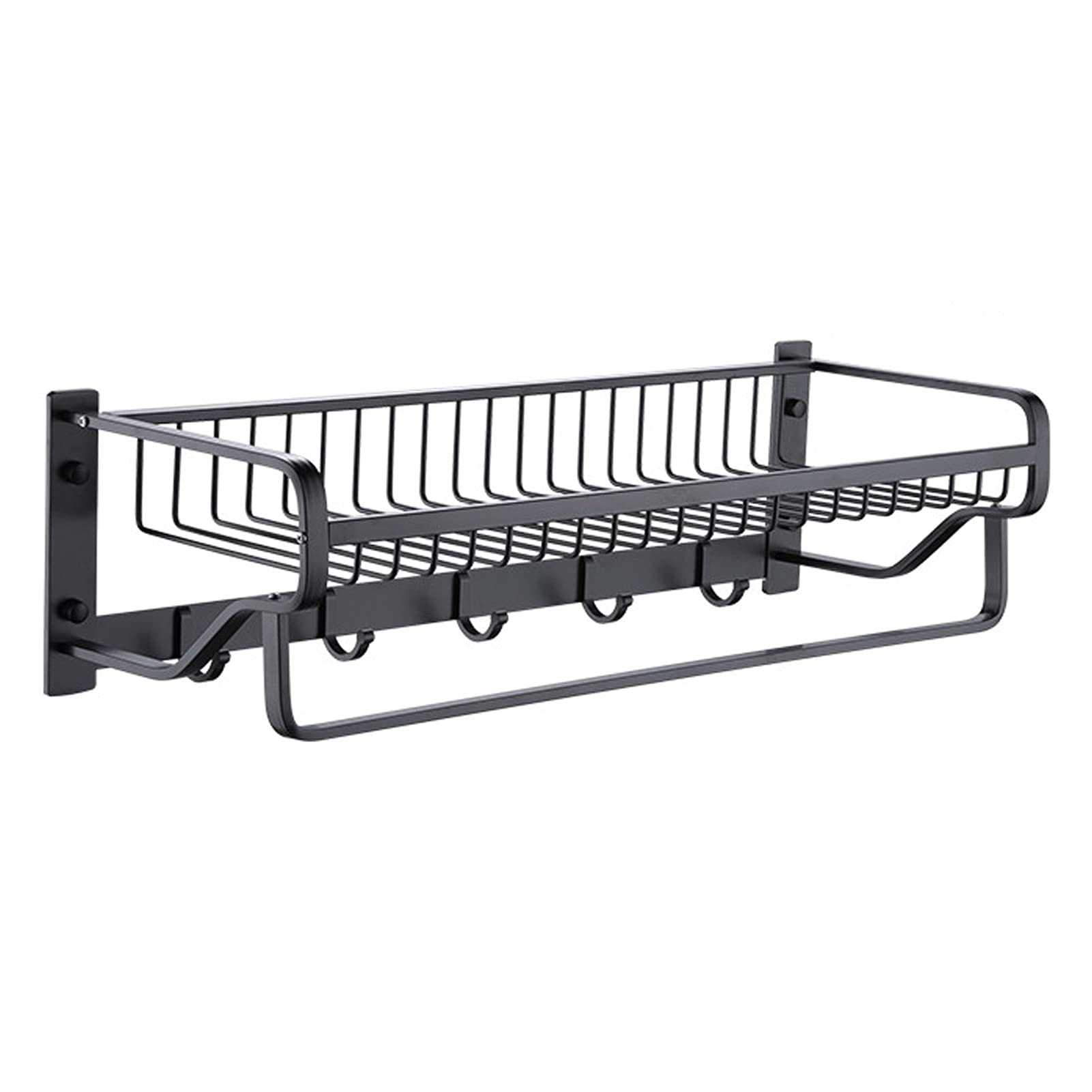 TOMYEUS Shower Caddy Bathroom Shelf Aluminum Floating Shelves Wall Mounted Storage Shelves Foldable Bathroom Shelf Wall-Mounted Basket for