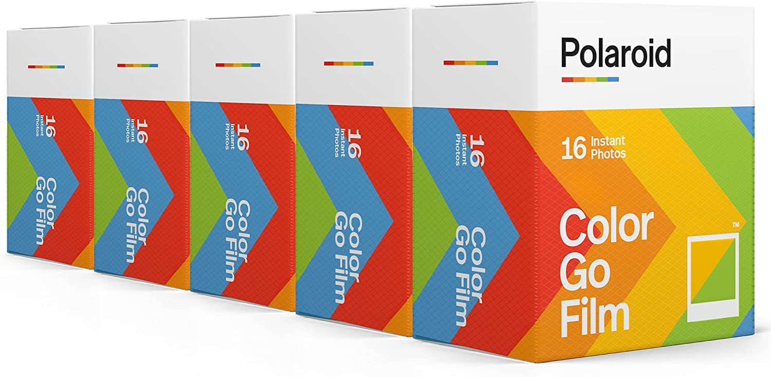 Polaroid Originals Bundle Go Instant Camera con 5 confezioni doppie (80 stampe) di pellicola colorata e panno in microfibra