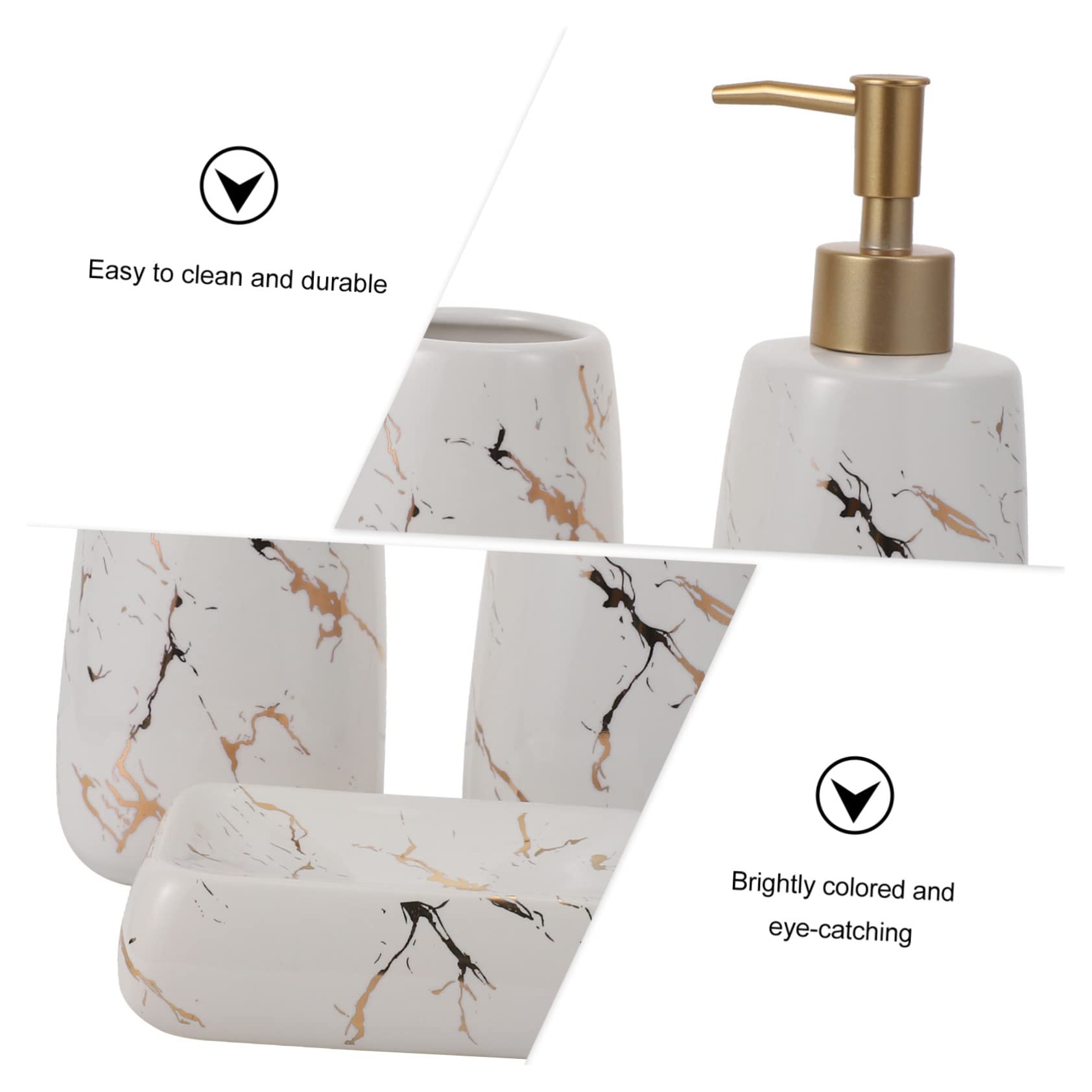 Juego de Accesorios de Baño de 3 Piezas en Cerámica Color Blanco
