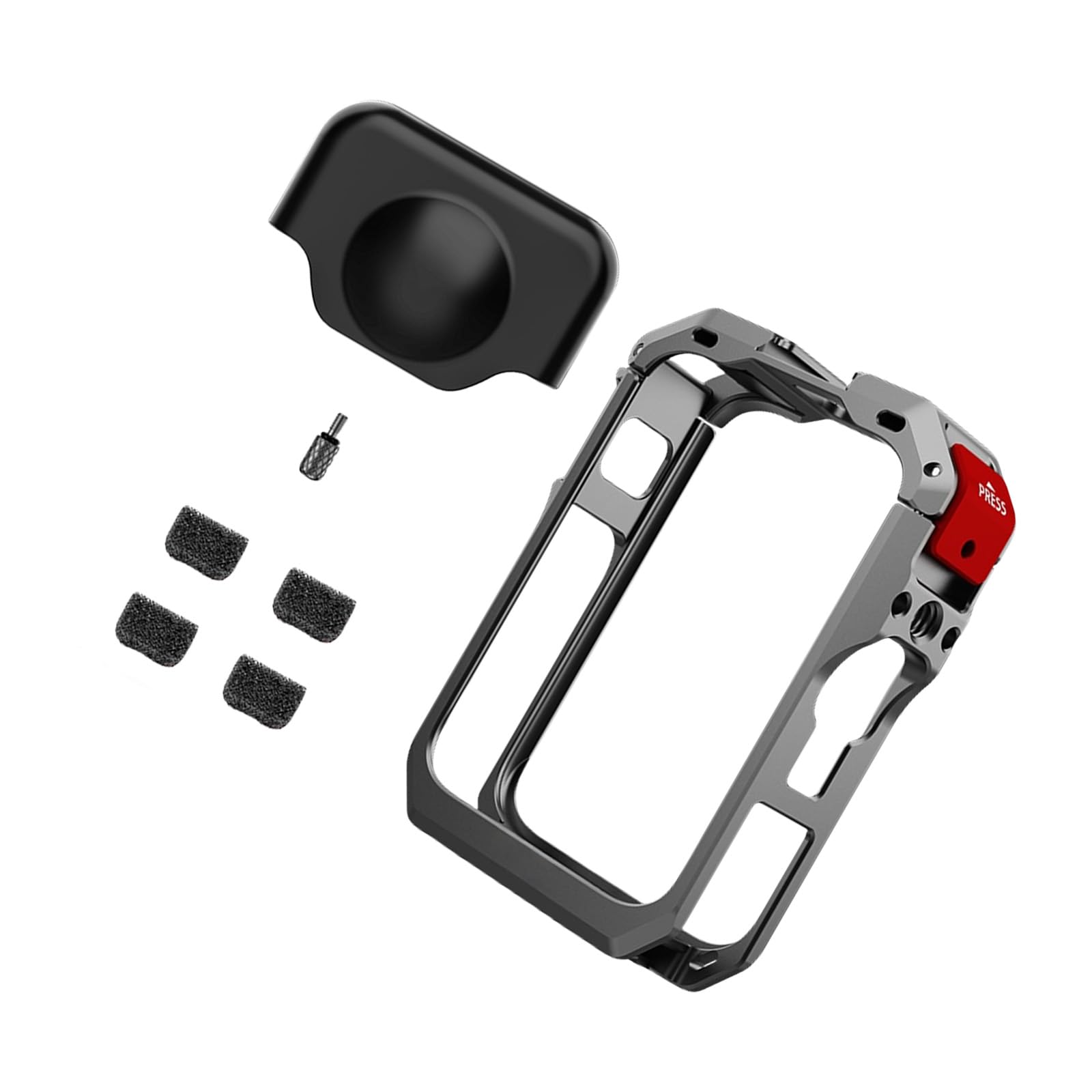 Boîtier multifonction en aluminium adapté pour les appareils photo à 360° améliorant le refroidissement, la portabilité compacte et l'intégration d'accessoires Cage de caméra antichoc