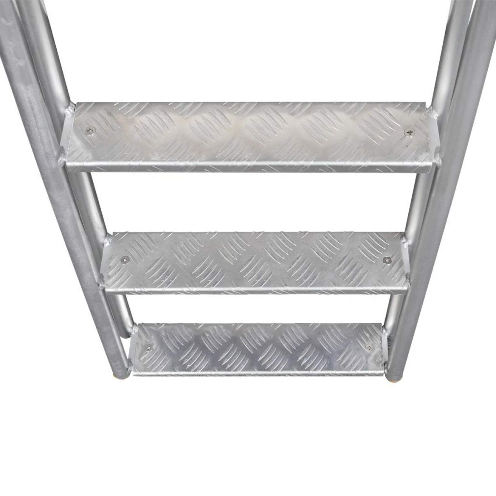 Escalera para Piscina/Muelle con 4 peldaños Aluminio 167 cm, Escaleras para Piscinas, Peldaños Escalera Piscina, Elevador De Escalera - 91197