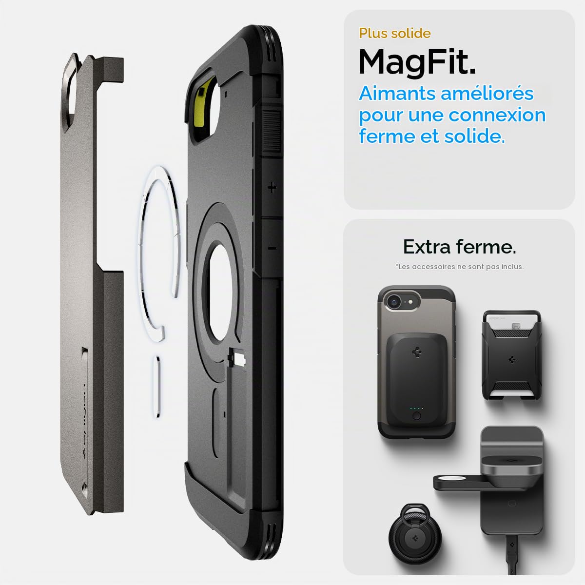 Spigen Tough Armor (AI) MagFit Coque pour iPhone 17e / 16e - Gunmetal