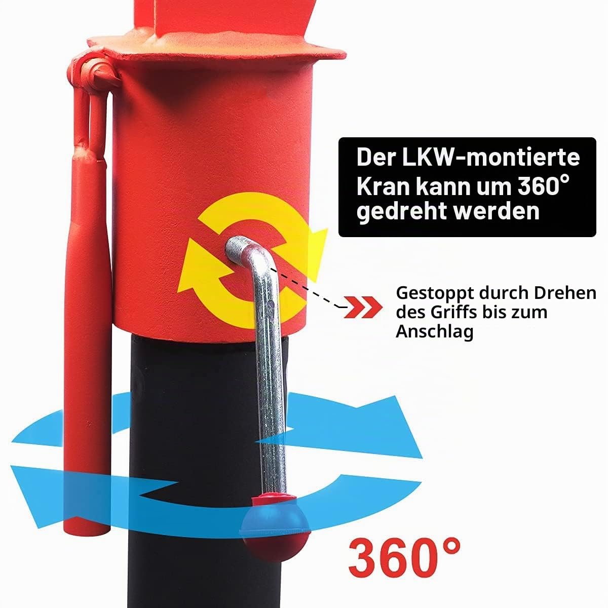 Pismire 499 kg Kran & 1587,6 kg 12 V Seilwinde Combo – zusammenklappbares LKW-montiertes Design, 360° drehbar, lackierter Stahlausleger für Pickup-Trucks, Orange