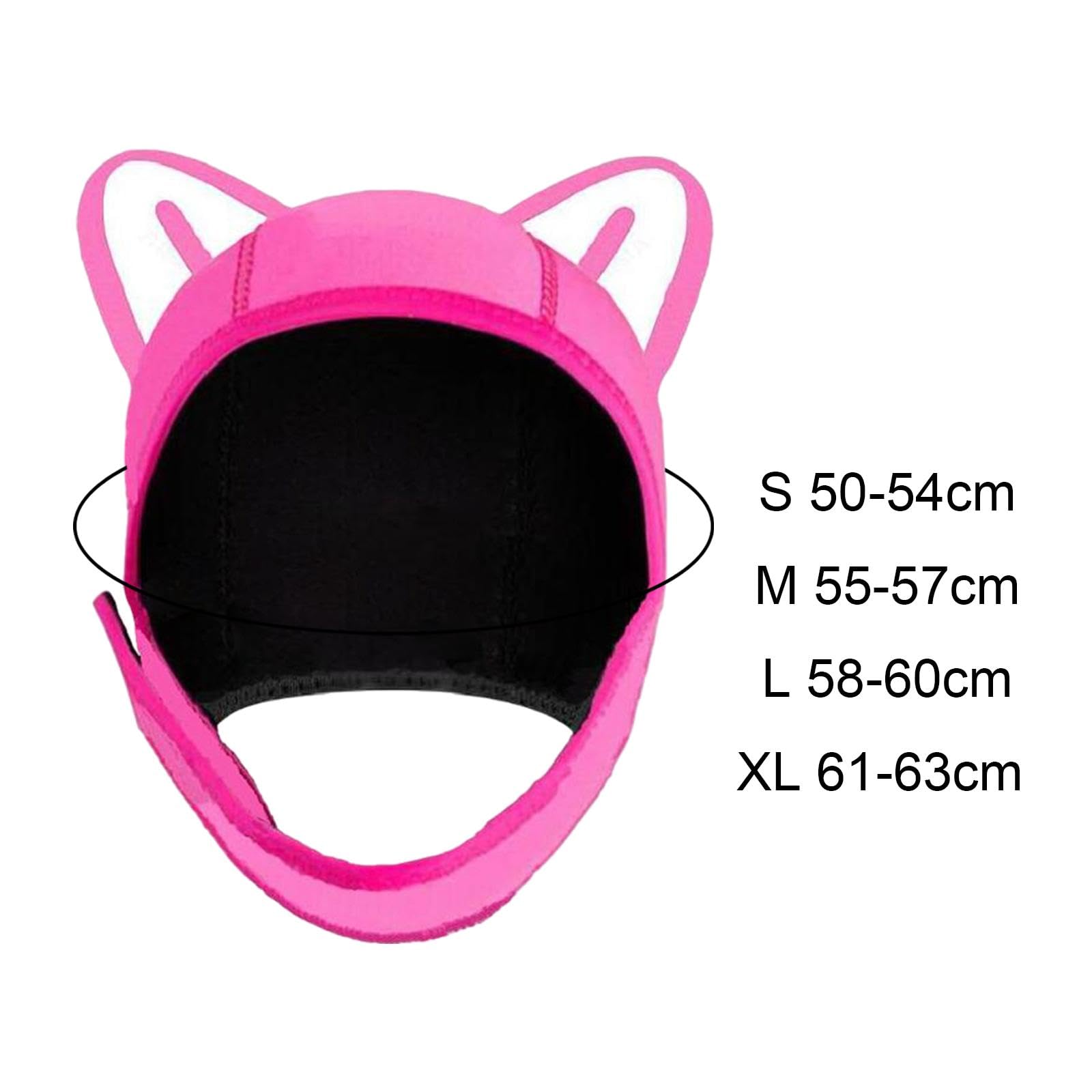 kowaku Cat Ears Diving Hood Surfing Cap Lovely Head Cover Thermal Hood Swimming Hat for Sailing Kayaking Winter Water Sports Adult, L