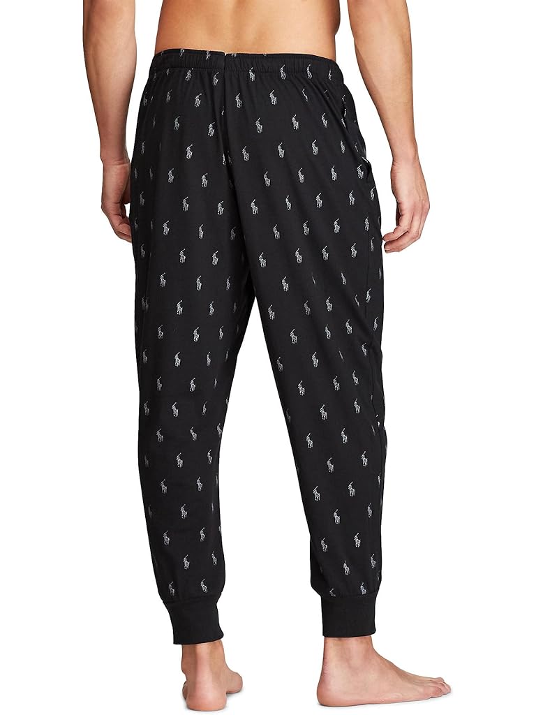 Black Polo Ralph Lauren Knit Covered Waistband Sleepwear Jogger Pants