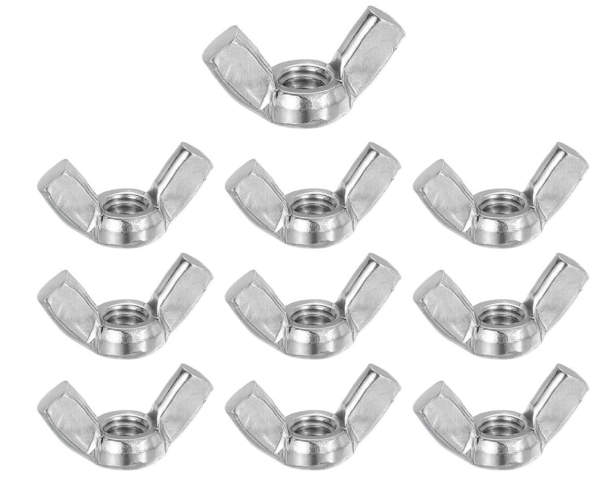 Flügelmuttern, Schmetterlingsflügelmutter, 10 Stück 1/4"-20 5/16"-18 304 Edelstahl-Befestigungsteile Schmetterlingsmutter glatte Oberfläche for Reparaturinstallation, Bauwesen, Fertigung, Ingenieurwes