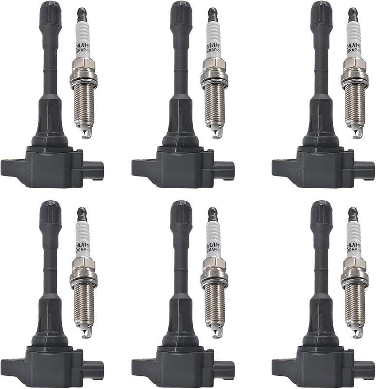 Kit com 6 Bobinas de Ignição e 6 Velas de Ignição de Irídio Autowxjq para Nissan e Infiniti – Substituição UF550