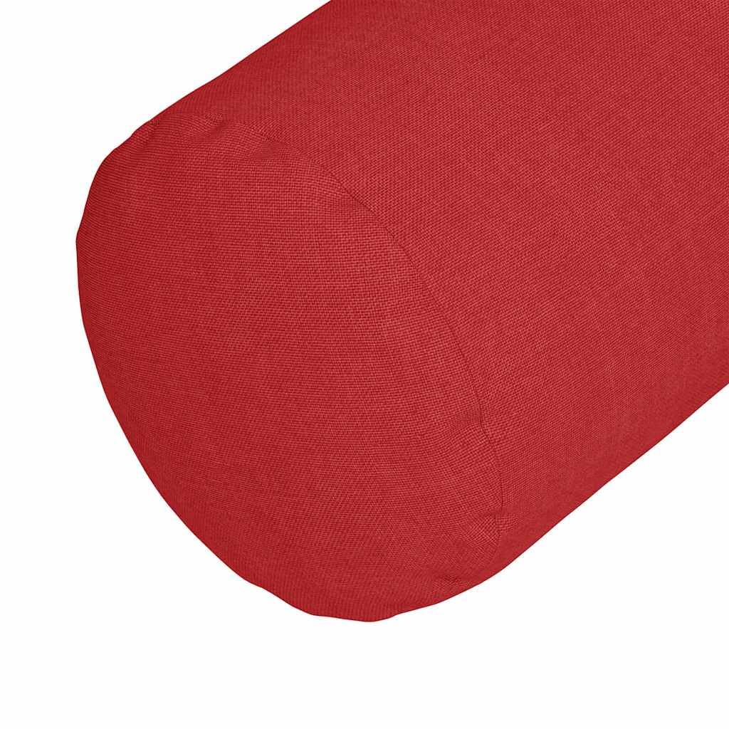 2 cojines color rojo, 15 x 40 cm de diámetro, tejido con funda extraíble, ergonómico para silla, oficina, comedor, cojín de asiento, cojín acolchado, lavable y antideslizante