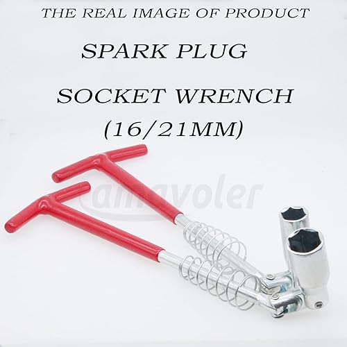 Miniatura 5 de Llave de bujía de 0.827 in-1316 pulgadas (mango T), acero de aleación de rotación de 360 grados, herramienta de bujía del motor. (0.827 in-1316