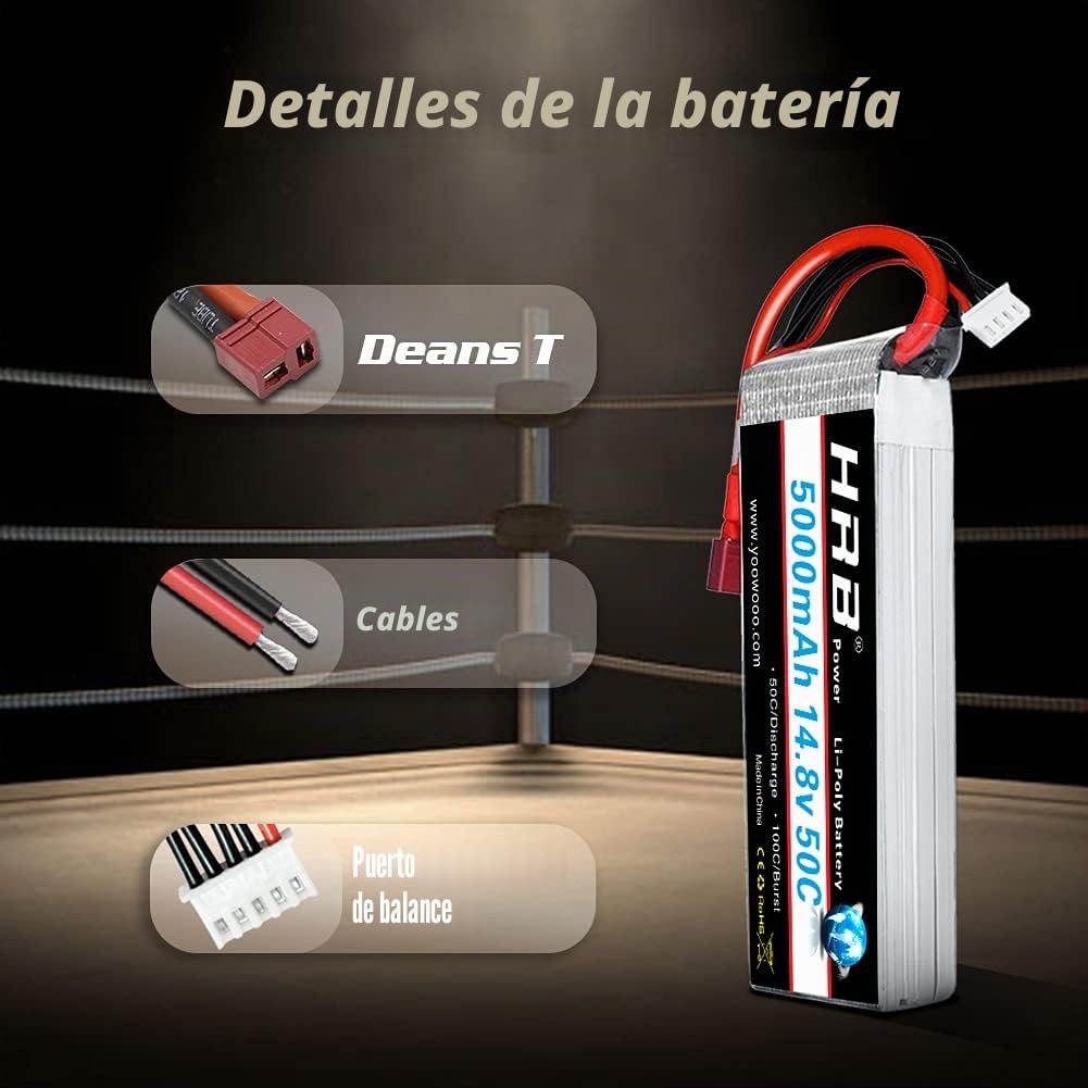 HRB 5000mAh 14.8V 50C 4S Lipo batería Pack for Modelismo RC Car Heli Plane Boat Truck FPV Auto helicóptero avión Toys
