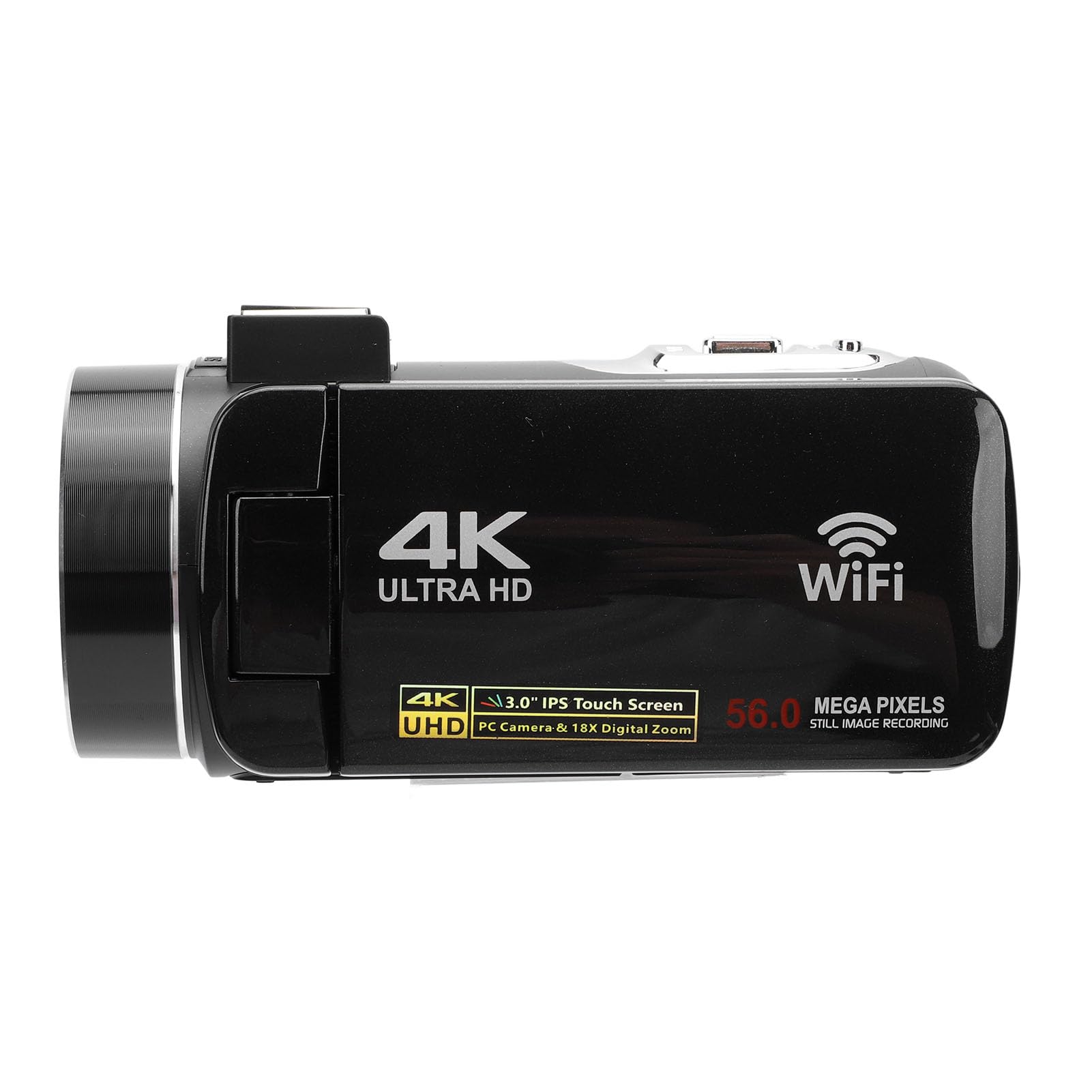Pilipane Videocamera, videocamera 4 K, 56 MP, HD, 18 x zoom digitale 3 pollici, touch screen, registratore video digitale senza fili, con telecomando per viaggi