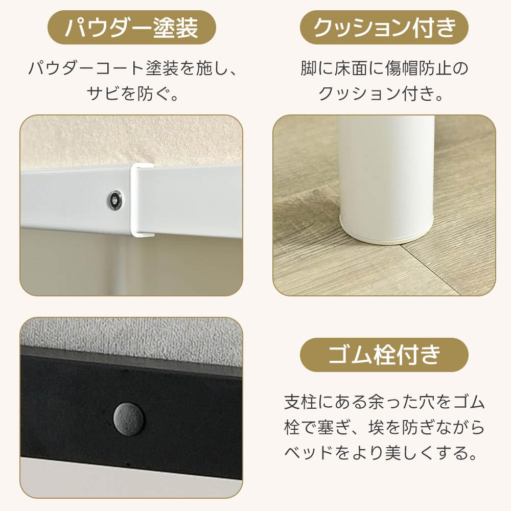 Amazon.co.jp: ロフトベッド パイプベッド シングル デスク付き