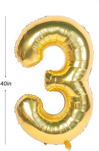 Miniatura 3 de Globos dorados de 40 pulgadas con números grandes para helio, globos grandes de aluminio Mylar para decoración de fiestas de cumpleaños (número 7)
