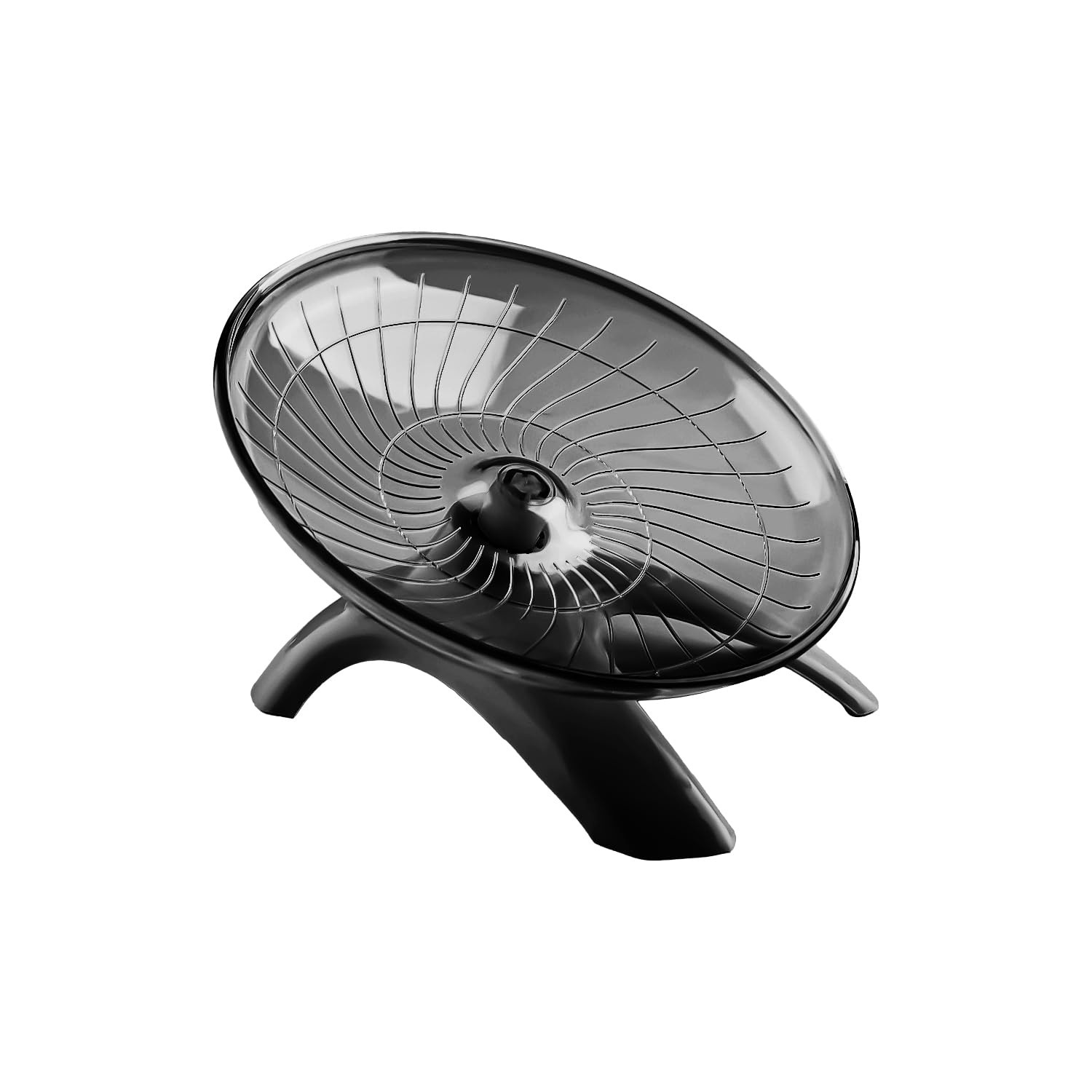 Bojueshaw Silent Hamster Wheel,Flying Saucer Exercise Wheel,Ultra Quiet Running Spinner for Syrian,Guinea Pig,Chinchilla,Pet Mice(Black)