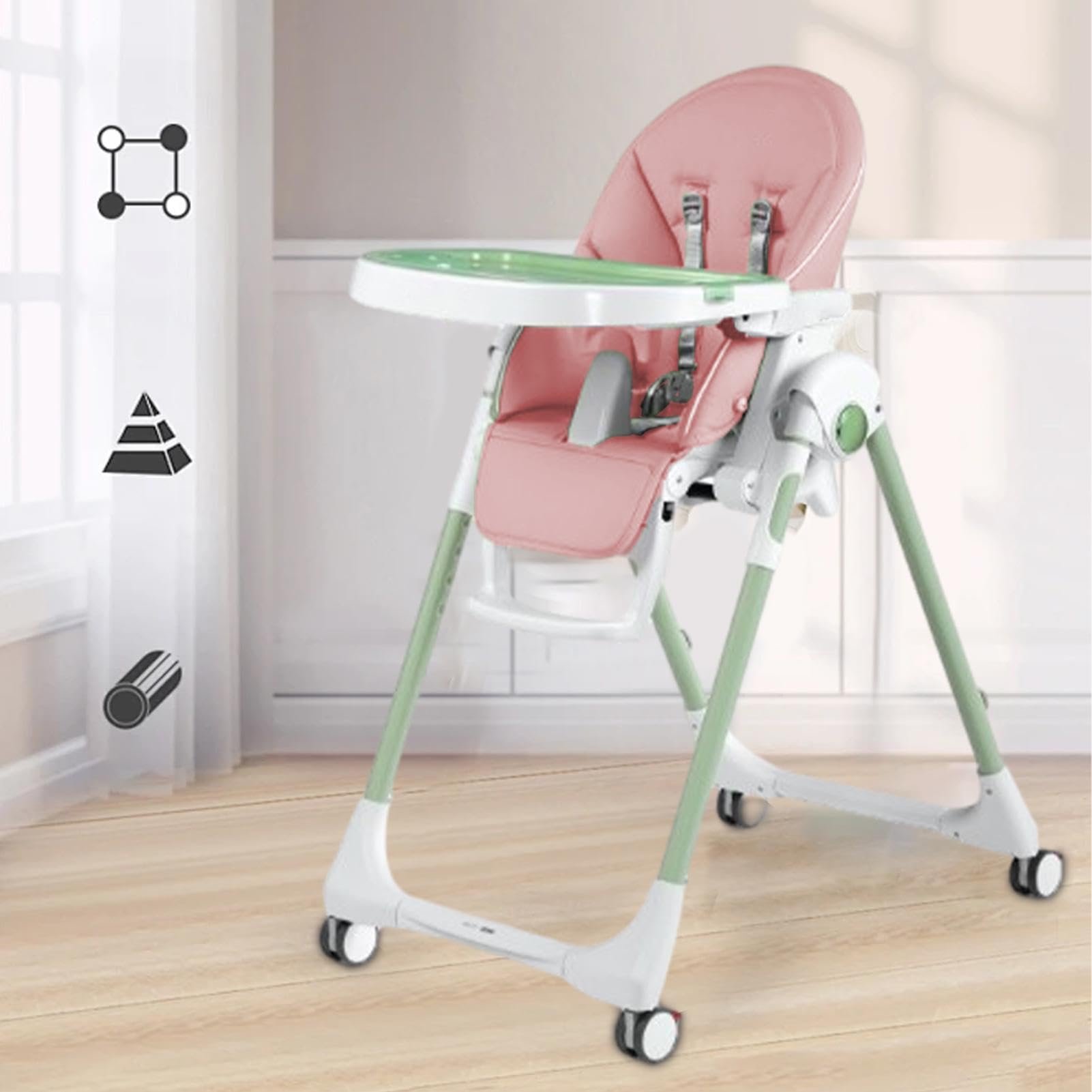 Baby Hochstuhl Bezug, Baby Hochstuhl Kissenbezug, Baby Esszimmerstuhl Sitzkissen, PU-Leder Hochstuhl Sitzauflage Universeller Ersatzbezug Für Peg Perego, Siesta Zero3, Baoneo, Kosmic Jané