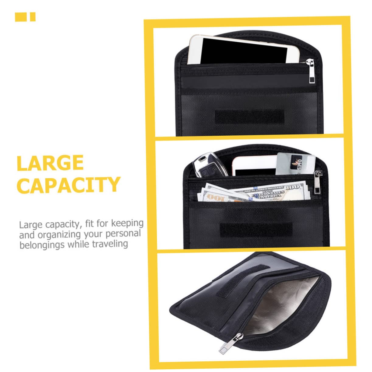 EXCEART 2 Pezzi Borsa Per Documenti Ignifuga Borsa Per Documenti Domestica Borsa Per Soldi Ignifuga Per Contanti Cartella Di File Organizzatore Borsa Ignifuga Per Documenti Viaggio Sicuro