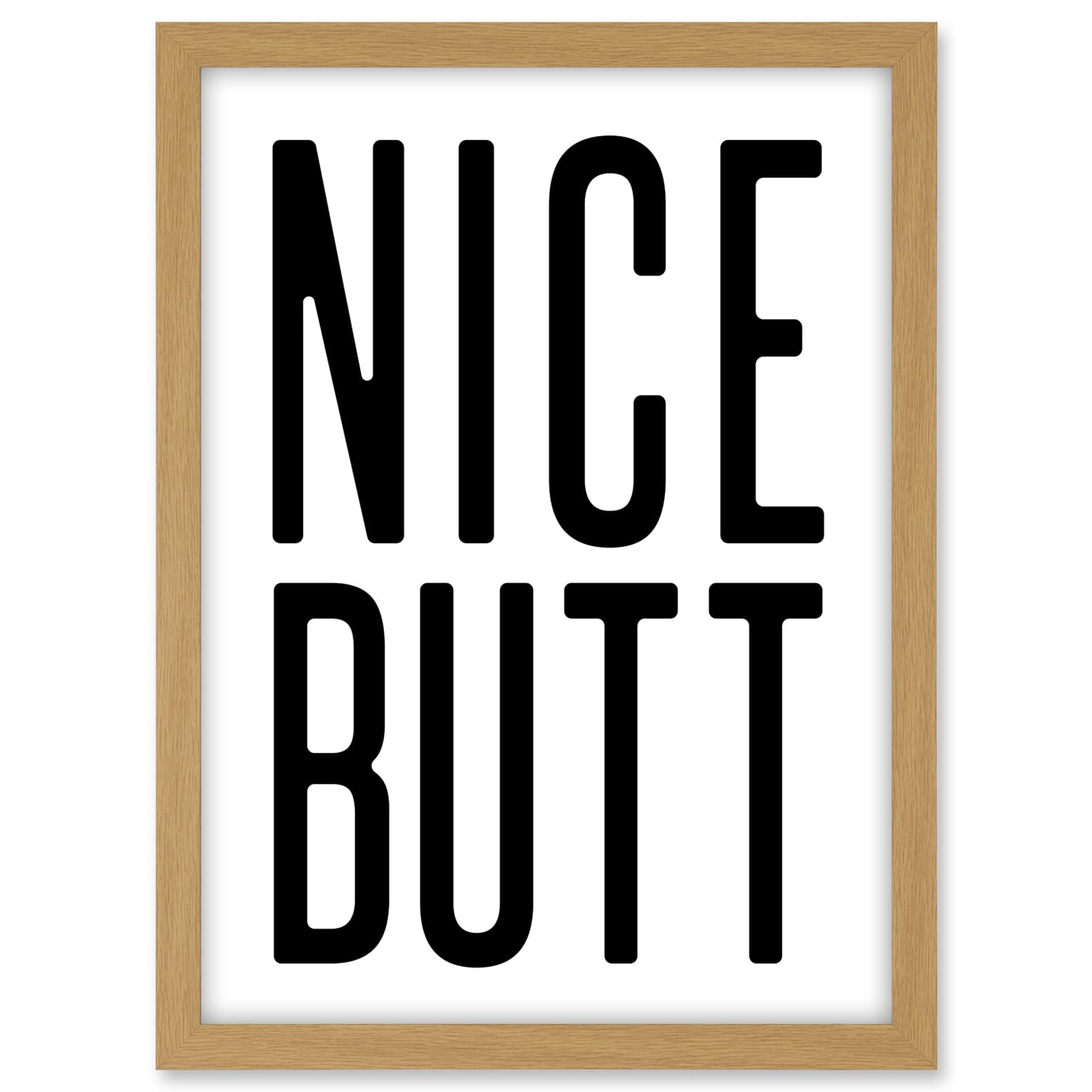 Artery8 Toilet Wall Art Nice Butt Funny Bathroom Sign Decor Artwork Framed A3 Wall Art Print