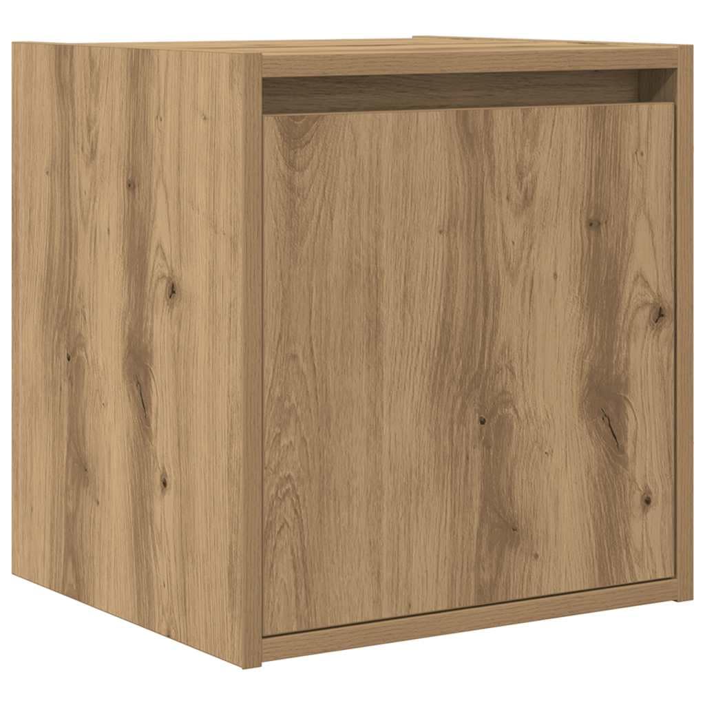 Schwebender Nachttisch aus Holzwerkstoff mit Wandmontage und reichlich Stauraum für Schlafzimmer