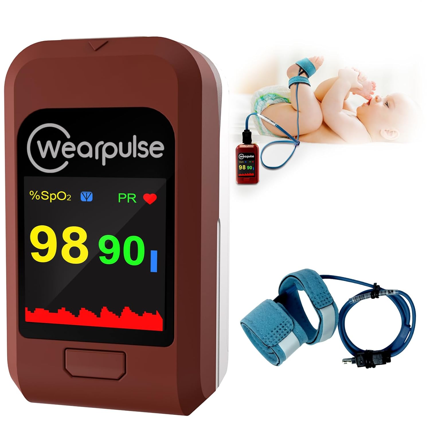 Wearpulse Baby Pulse Oximeter Fingertip, Kids Oxygen Meter