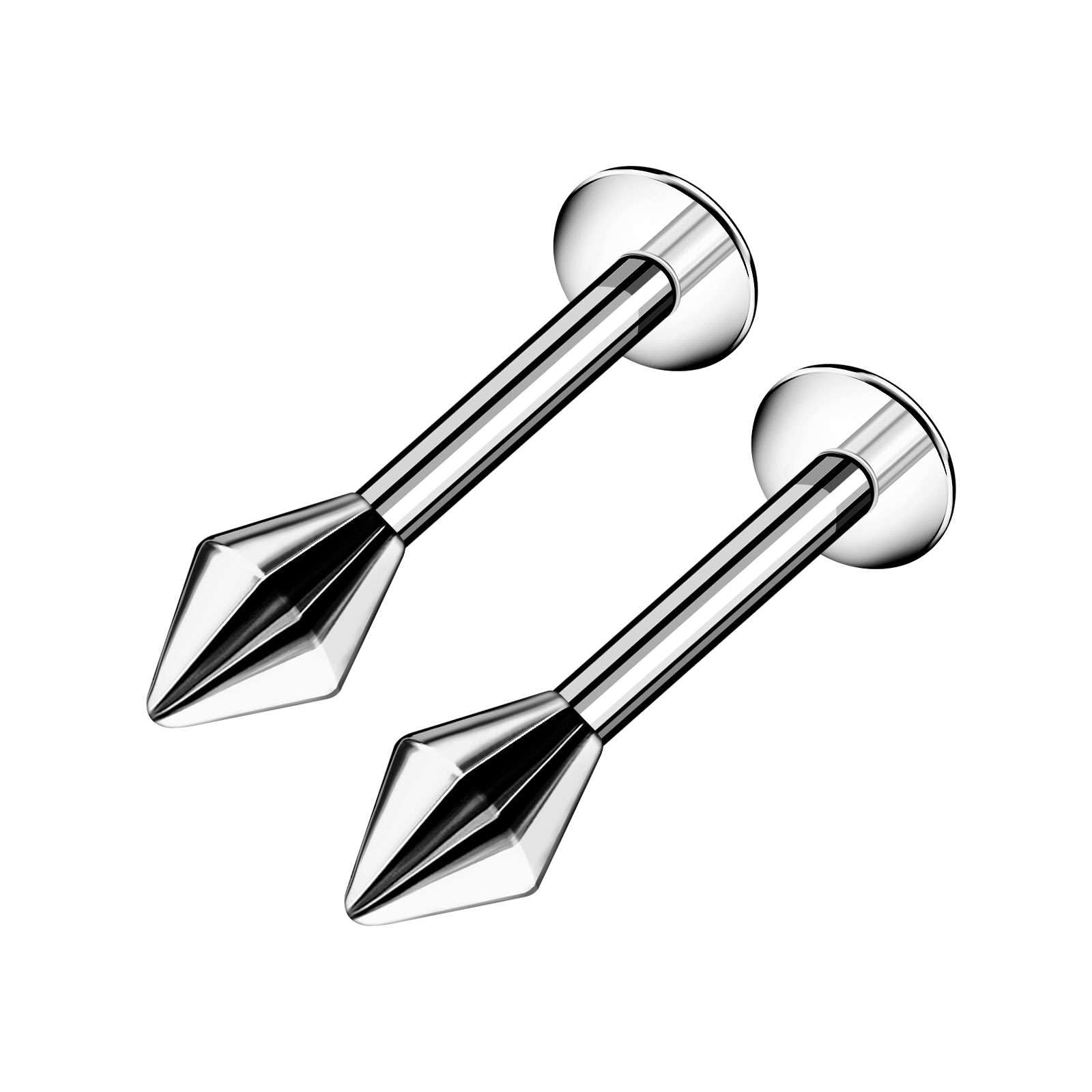 Generic2PCS Surgical Steel Labret 16g 4mm Ball Sylo Shap Monroe Tragus Cartilage Spiderbite Earrings Lip Piercing Jewelry Pick Size