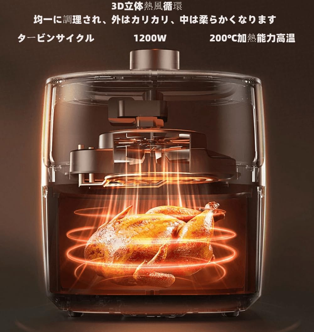 Amazon.co.jp: ノンフライヤーフライヤーなし 4L ノンフライヤー 1200W