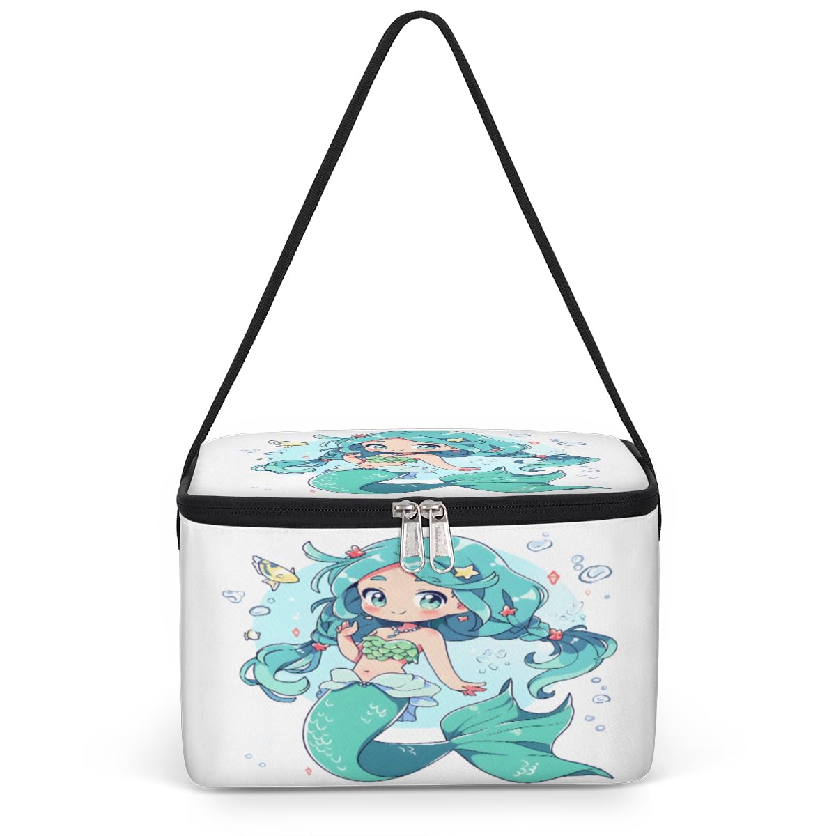 GzLeyigou Beach Pretty Mermaid Lunch Bags for Women Men 9 Cans, Hot & Cold Food Delivery Bag Insulated Grocery Bag Insulated Lunch Box Mermaid Cooler Bag for Office Work Picnic Beach