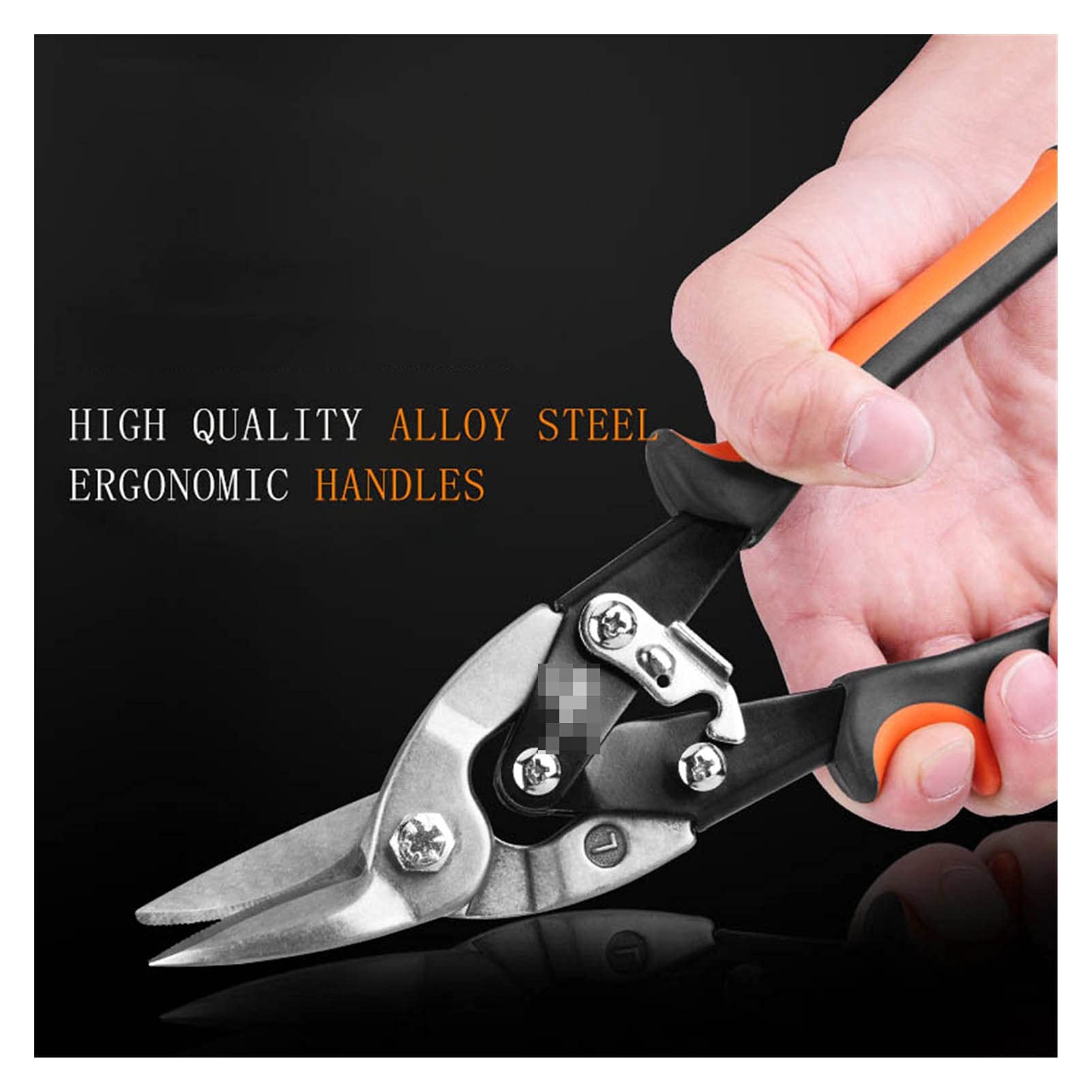 Cortatubos, Tijera de corte de láminas de metal, cortador de tubería de PVC, tijeras industriales profesionales Tijeras de hierro tijeras multiusos Tin Snips(Right Cut(R))