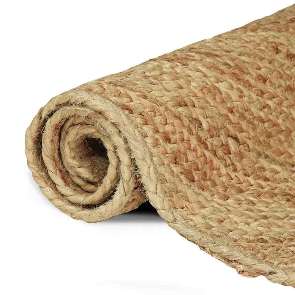 Tapis en jute marron 200x290 cm rectangulaire pour salon et grande chambre