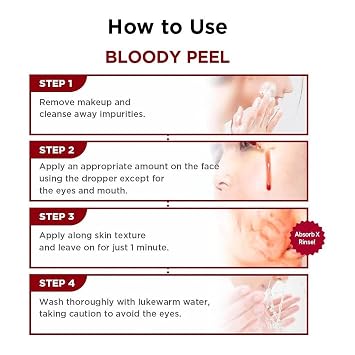SKIN1004 Bloody Peel 1.01 fl.oz, 30ml AHA 17% Peeling Solution, Pulls off Dramatic Exfoliation Effect with Special Home-care