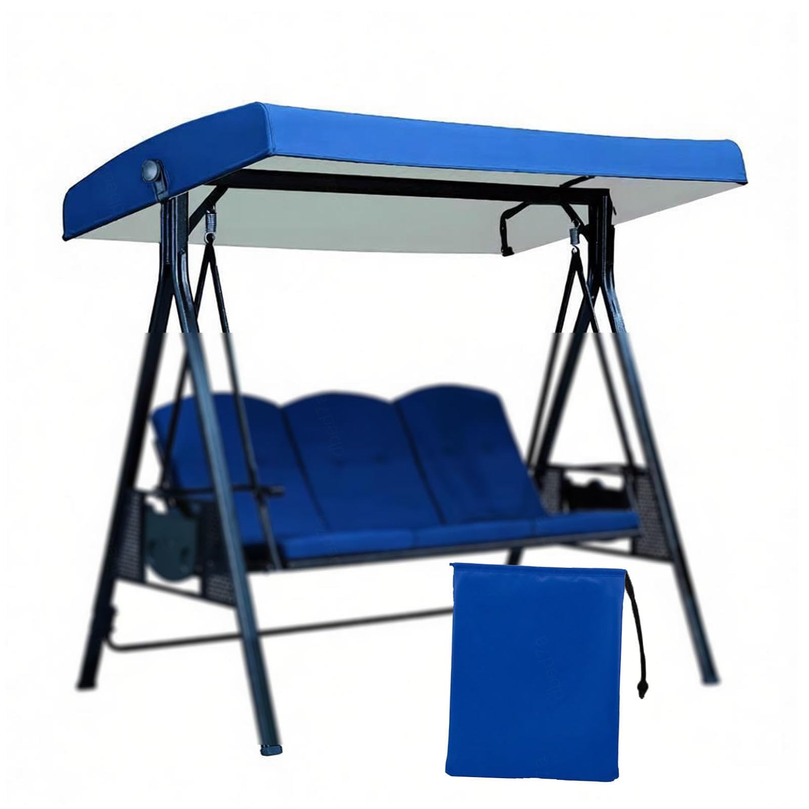 Lhcxkjgs Darkblue 210D Coated Oxford Fabric Swing Cover 75 X 47 X 7.8 In Waterproof, Uv-Resistant Outdoor Awning For Lawn Garden