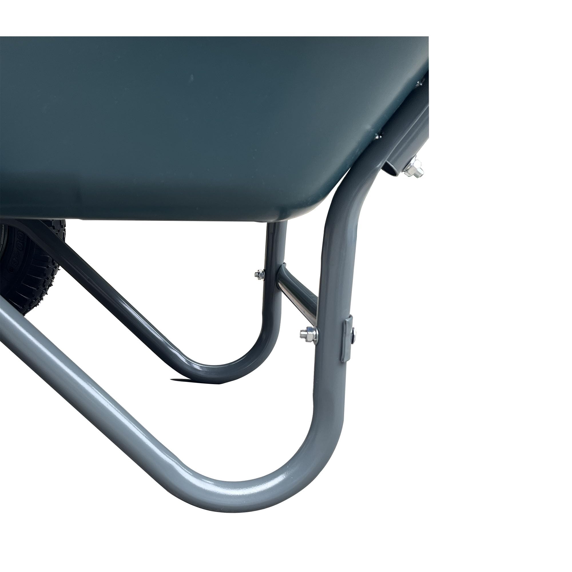 Brouette de jardin à deux roues – Capacité de 270 kg – Chariot utilitaire robuste – Design stable à deux roues avec pneus pneumatiques tout-terrain et plateau en polyéthylène antirouille