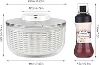 Vista 5 de Molinillo eléctrico para ensaladas de 6.3 cuartos de galón, gran capacidad, giratorio automático de secado rápido para lechugas y verduras que sirve