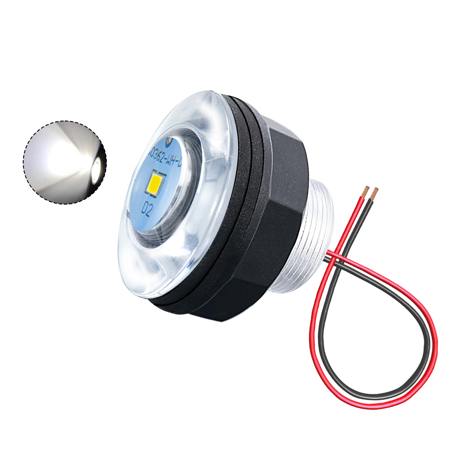 Livewell Lights for Boats LED Marine Waterproof Flush Mount 10-30 Volts (White)