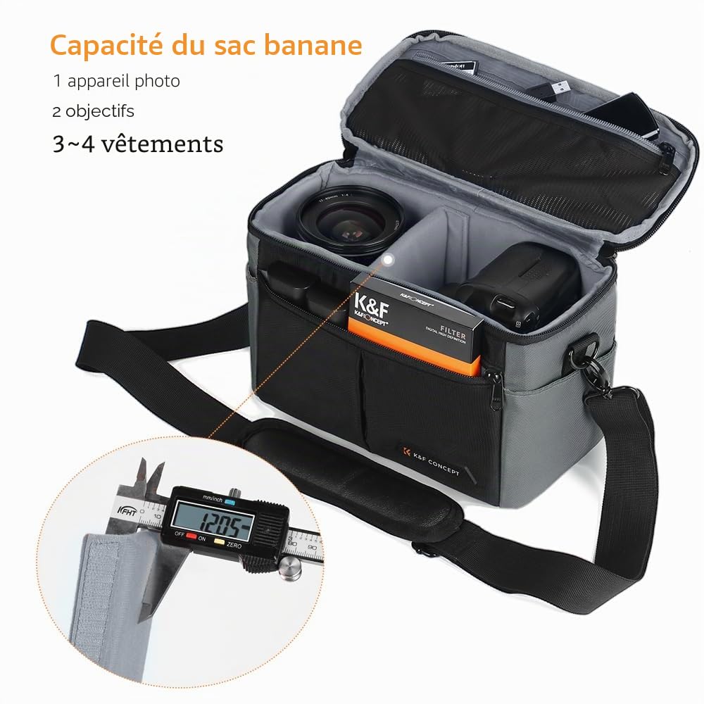 K&F CONCEPT Sacs à dos pour appareil photo pour photographes Sac de voyage énorme 32L Grands sacs pour appareil photo avec compartiment pour ordinateur portable et housse de pluie imperméable