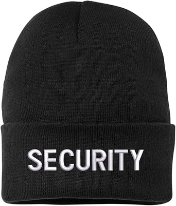 Army Universe Security Embroidered Beanie Warm Winter Watch Cap Security Guard Officer Uniform Outdoors Hat