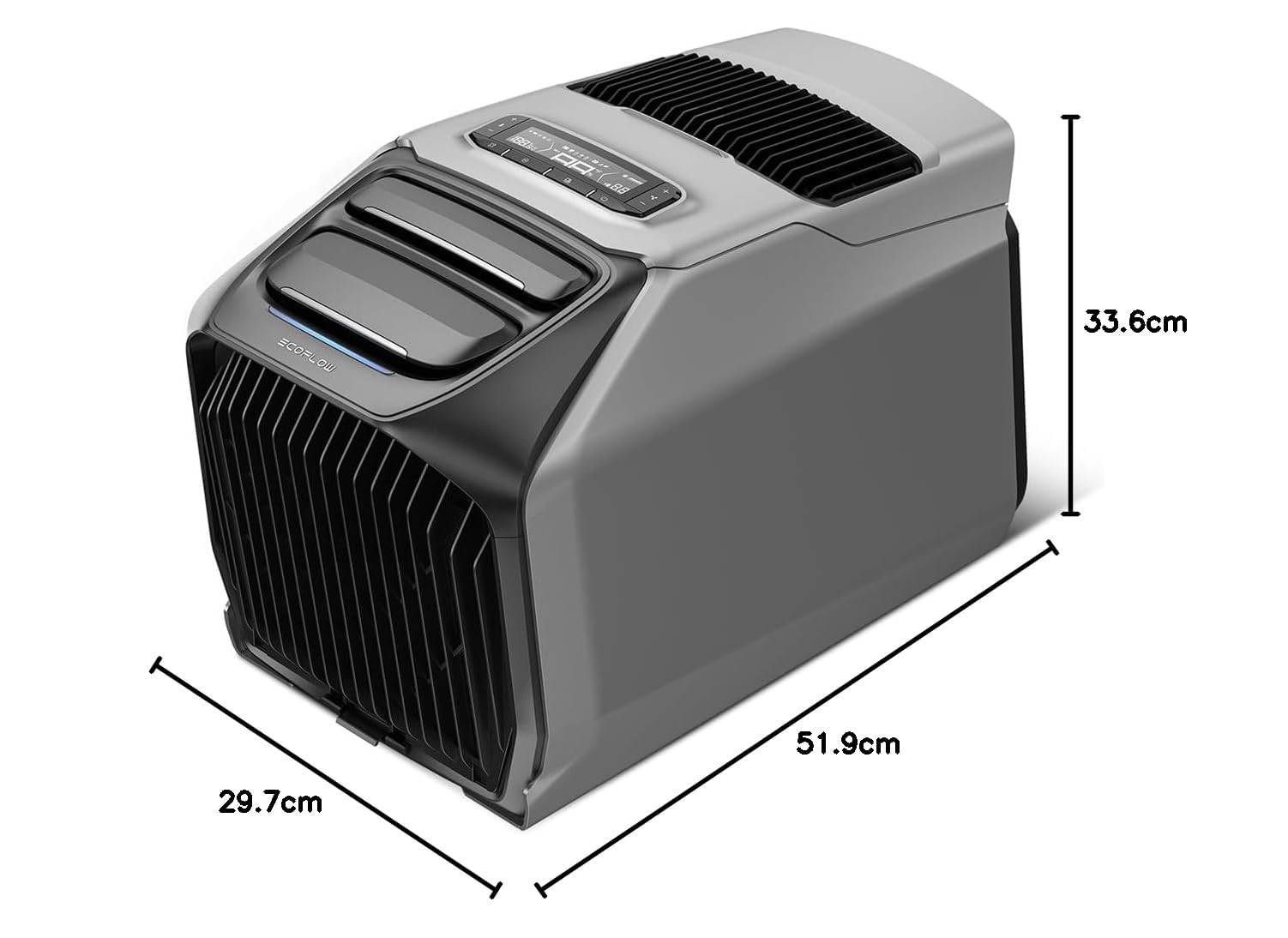 ECOFLOW WAVE 3 Tragbare Klimaanlage, 1800 W/6100 BTU Kühlen, 2000 W/6800 BTU Heizen, 1000 W Schnellladen (75 Min.), 8 Std. Akkulaufzeit, App-Steuerung, Mobile Klimaanlage für Camping, Wohnmobile, SUVs