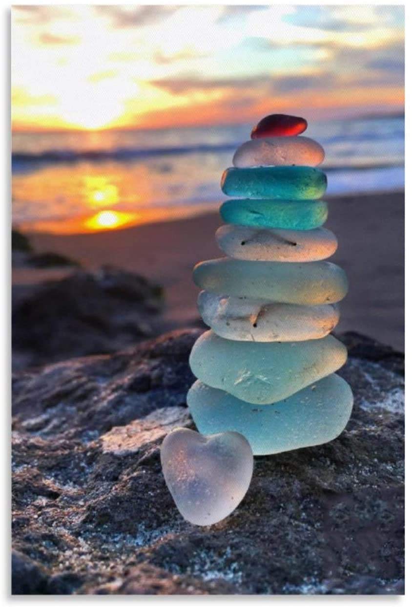 Sylty Jigsaw Puzzle Sea Glass in The Setting Sun 500 Piece Wood Puzzle for Adults Kids