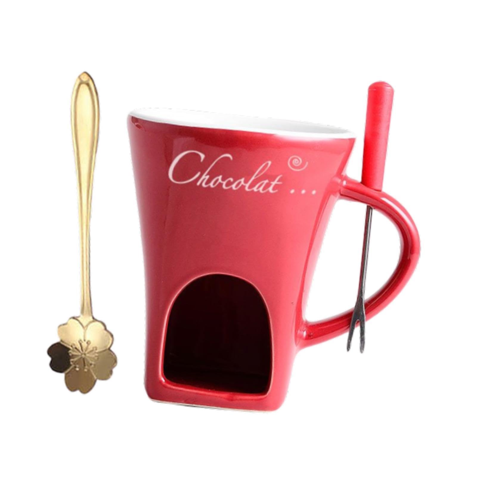 SECRET DESIRE Creations Chocolate Fondue Mug Chocolate Melter Home Anniversary Ice Cream Hot Pot Cup red|Home Decor|Figurines-image-31