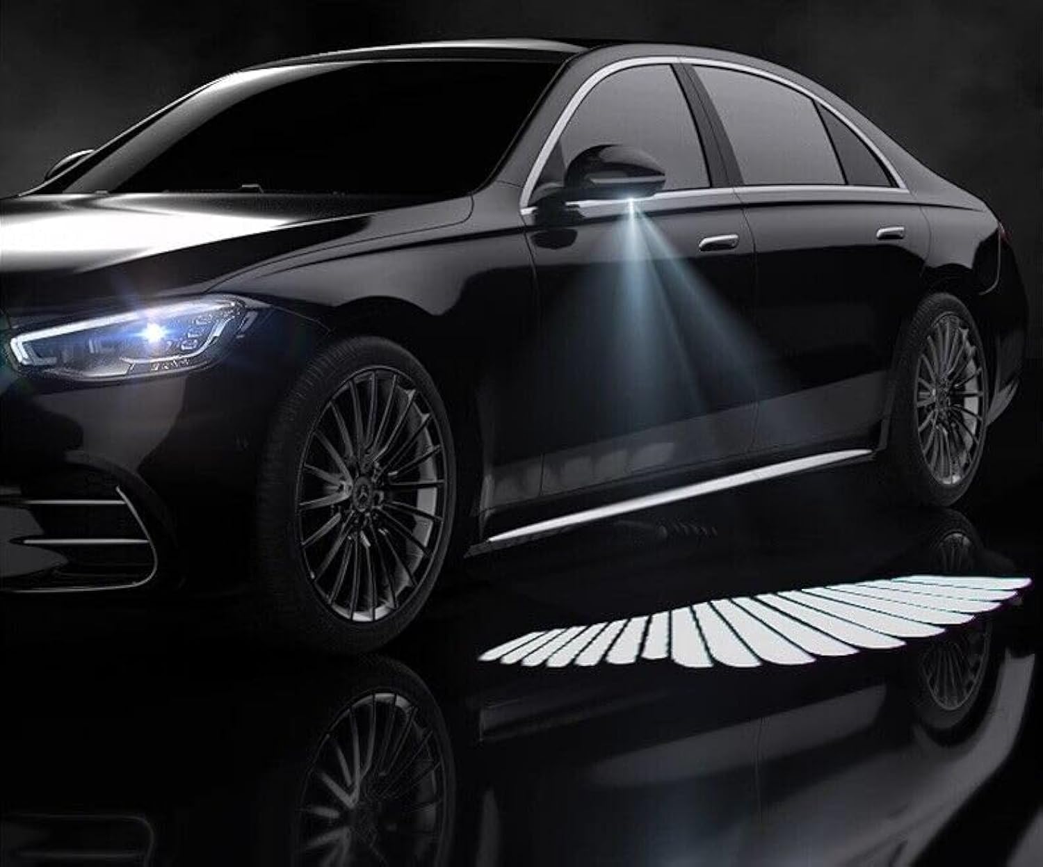 Car rearview mirror welcome led light universal Angel wings welcome projection light