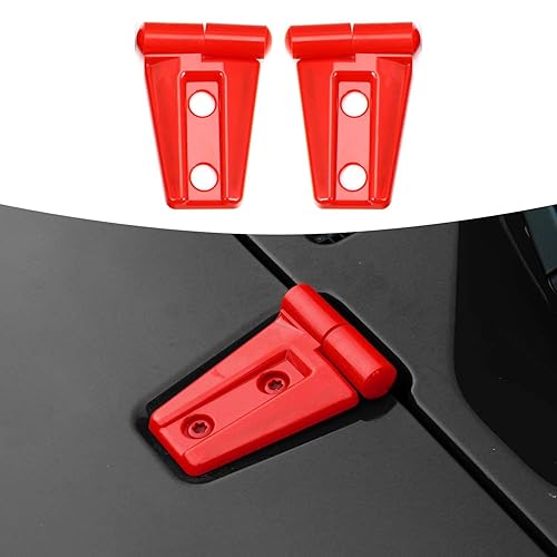 RT-TCZ Cubierta de bisagra de capó, accesorios de decoración exterior para Jeep Wrangler JK y Unlimited 2007-2017, 2 unidades (rojo)