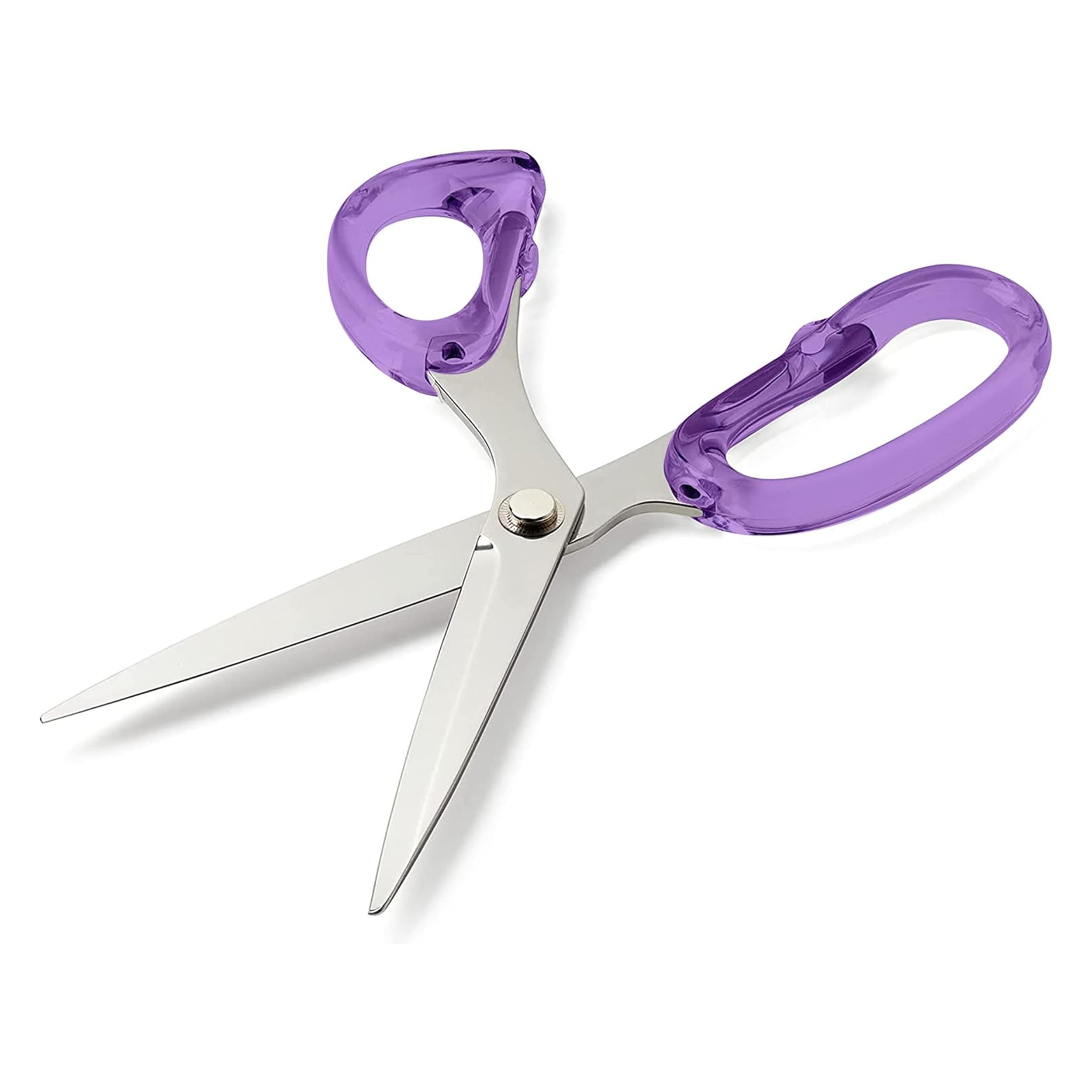 OfficeGoods 9” Stainless Steel Acrylic Scissors for Office and Home - Aesthetic and Sharp All Purpose Scissors, Perfect for Sewing, Arts and Crafts - Purple Silver Metal