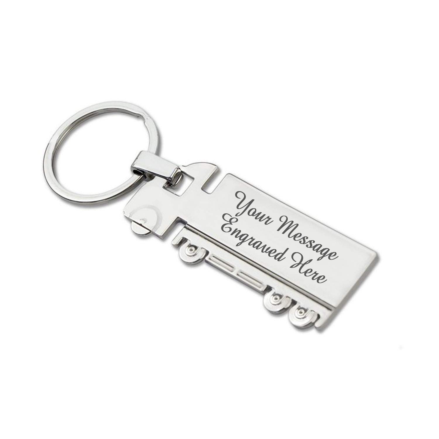 Paul Clover Silver Personalised Engraved Big Truck/Lorry/Hgv/Trucker Keyring/Keychain In Gift Box - Enter Your Custom Text