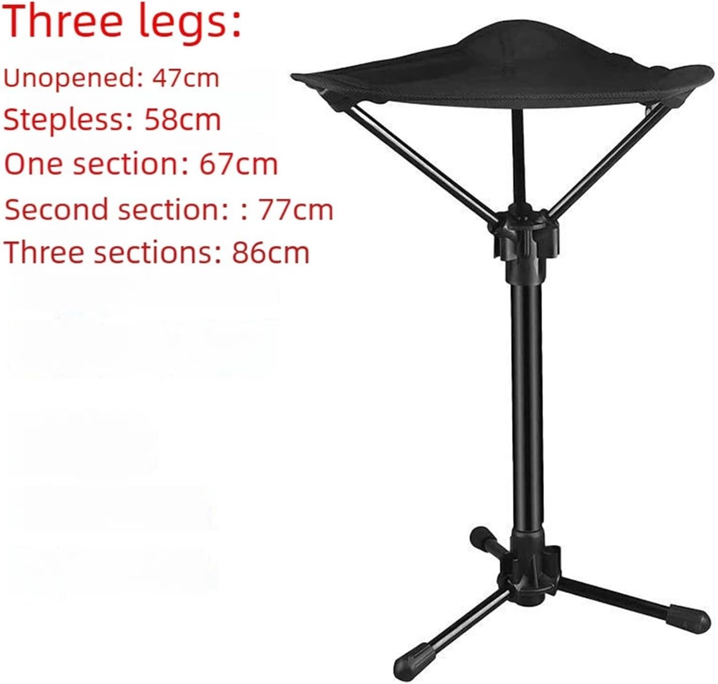 Portable Stool Adjustable Tripod Rest Foldable Standing Support Seat | Portable Stool Adjustable Tripod Rest Foldable Standing Support Seat For Fishing Camping Travel Use