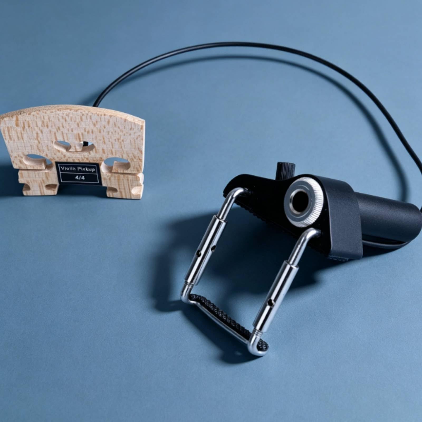 Violin Tonabnehmer Gerät Kontaktmikrofon Klemme Pickup Faserverbund Schicht für Präzise Abnahme Klammermechanik Sicher Festes Gleichbleibender Pegel, CV-19 Mit Lautstärkeregelung