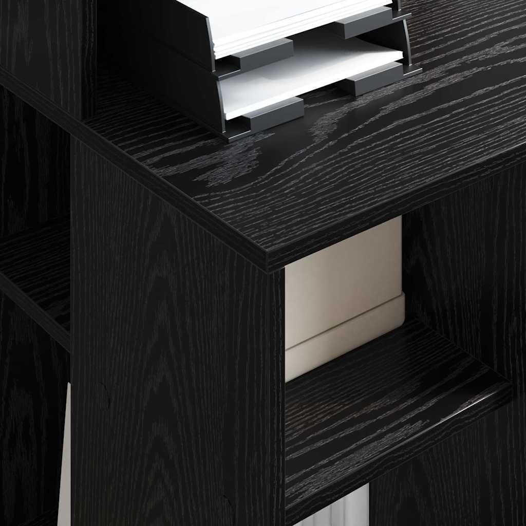 Scrivania da lavoro con scaffale, 90 x 48 x 101,5 cm, in legno, 4 ripiani, per casa, ufficio, camera dei ragazzi, spazio per laptop, PC, monitor, gaming, scrittura