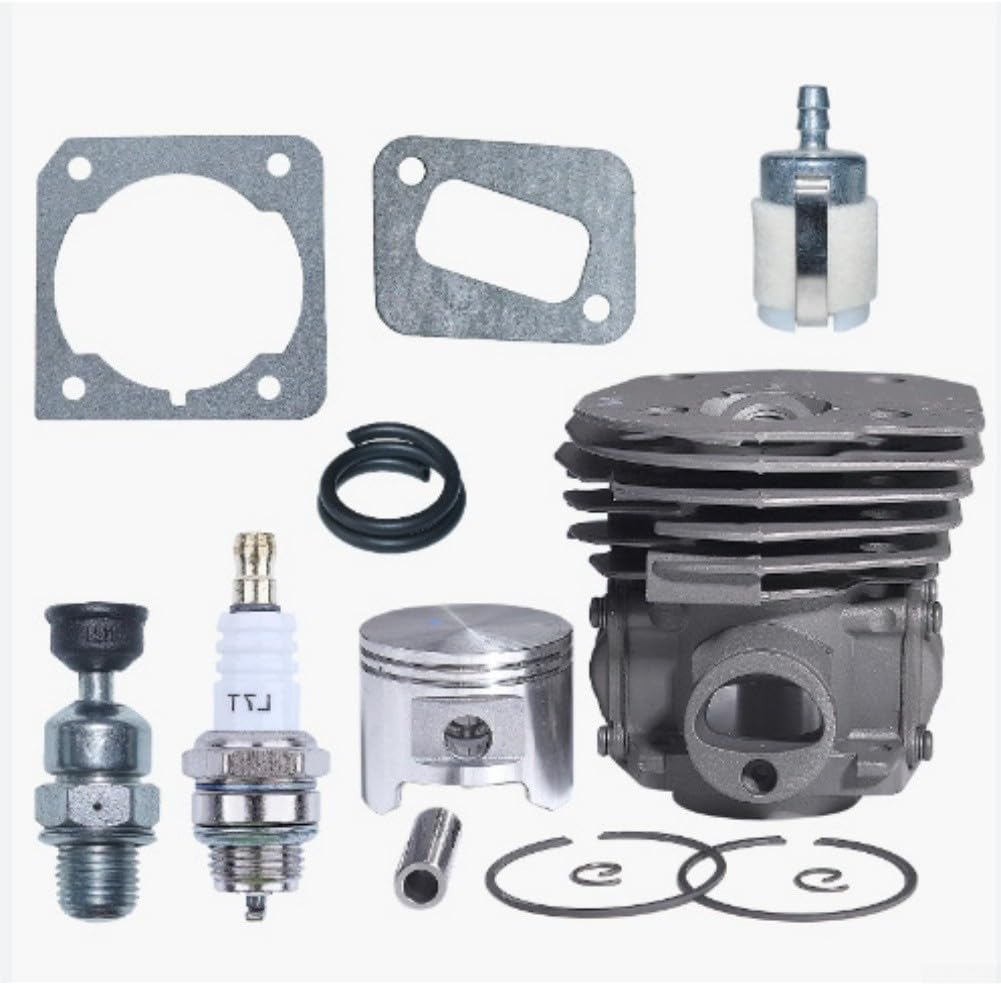Kit de cilindro de 45 mm para pistón Fit 353 351 350 346XP Motosierra Big Bore Piezas de repuesto Juego de reparación de motor de aleación con válvula de descompresión